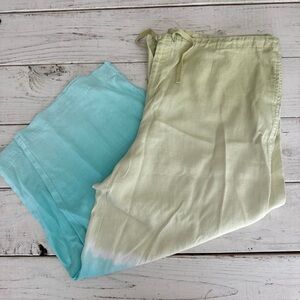 J. Jill Hemp Wide Leg Linen Cropped Gradient Pants